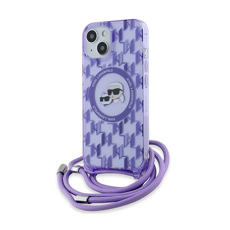 Karl Lagerfeld IML Crossbody Monogram Karl & Choupette Head MagSafe - iPhone 15 / 14 / 13 Case (purple)