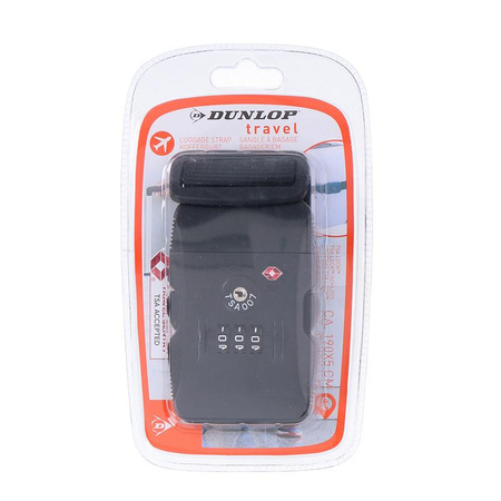 Dunlop - Luggage security strap for suitcase with TSA combination (black)