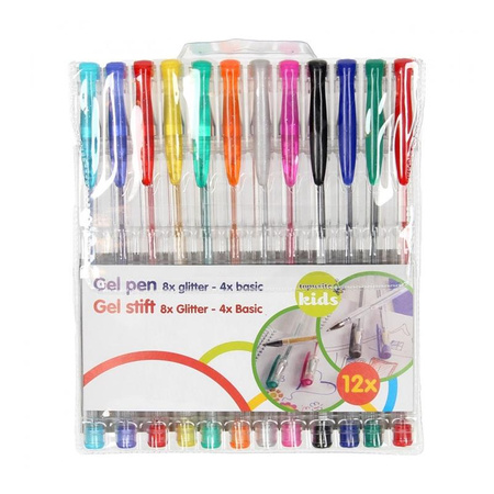 Topwrite - Gelschreiber-Set (8 Glitzerstifte + 4 Standardstifte)