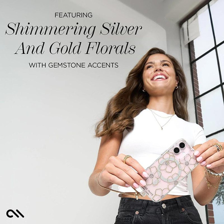 Case-Mate Floral Gems MagSafe - Hülle für iPhone 16 Plus (Gold)