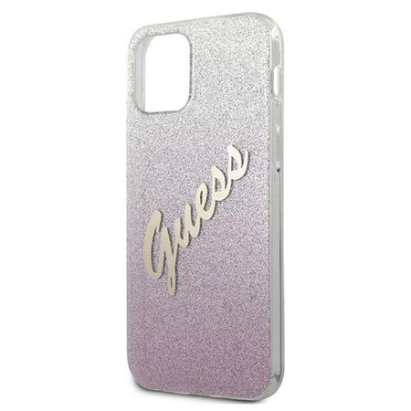 Guess Glitter Gradient Script - iPhone 12 mini case (pink)