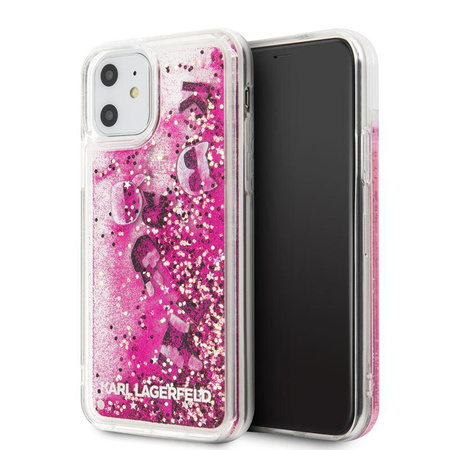 Karl Lagerfeld Glitter Liquid Floatting Charms - Coque pour iPhone 11 (Floatting Charms rose)