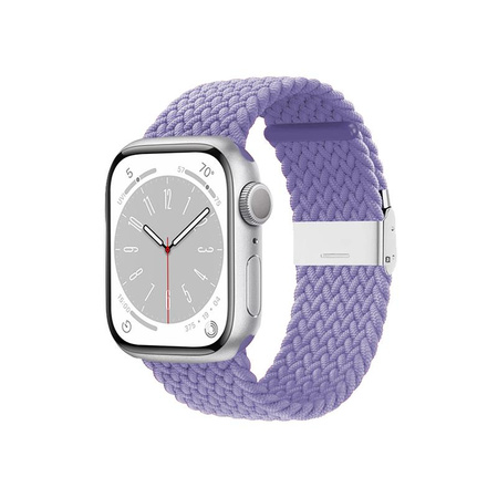 Crong Wave Band - Pletený řemínek pro Apple Watch 38/40/41/42 mm (fialový)