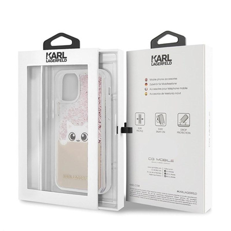 Karl Lagerfeld K-Peek A Boo - iPhone 11 Pro tok (csillogó rózsaszín arany)