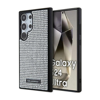 Karl Lagerfeld Rhinestone Metal Logo - Étui Samsung Galaxy S24 Ultra (argent)