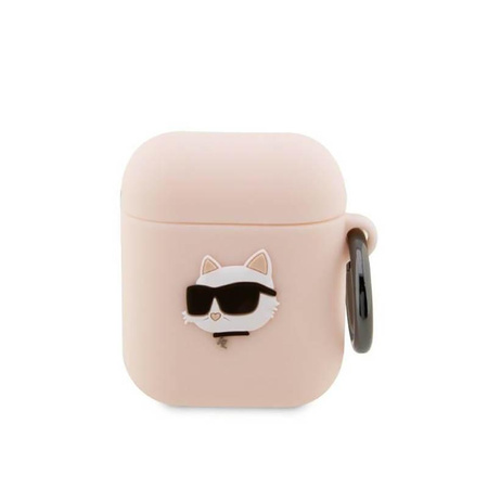 Karl Lagerfeld szilikon NFT Choupette Head 3D - AirPods 1/2 gen tok (rózsaszín)