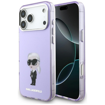 Karl Lagerfeld IML Aquarelle Karl & Choupette & Logo MagSafe - Custodia per iPhone 17 Pro Max (Viola)