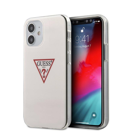 Guess Logo Triangle - Coque pour iPhone 12 Mini (blanc)