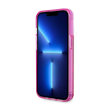 Karl Lagerfeld Liquid Glitter Translucent Elongated Logo Case - Coque pour iPhone 14 Pro Max (rose)