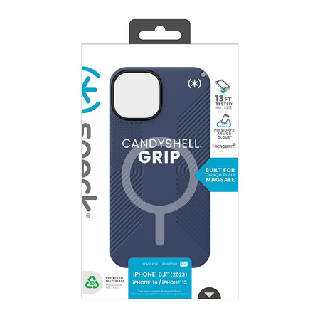 Speck Presidio2 Grip Magsafe - iPhone 15 Case (Coastal Blue / Dustgrey / White)