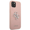 Guess Saffiano 4G Big Silver Logo - iPhone 13 mini case (pink)