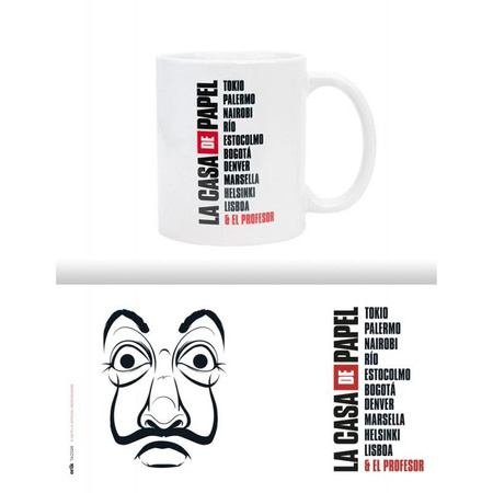 Maison du papier - Mug en céramique dans un coffret cadeau 330 ml (La Casa De Papel Mask)