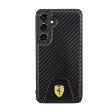 Ferrari Carbon Stitched Bottom - Hülle für Samsung Galaxy S24+ (schwarz)