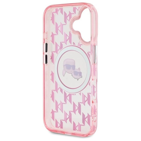 Karl Lagerfeld IML Monogram Karl & Choupette Head MagSafe - iPhone 16 Case (pink)