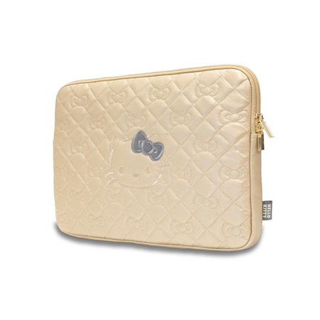 Hello Kitty Zip PU Quilted Bows Sleeve - pouzdro na notebook 13" / 14" (zlaté)