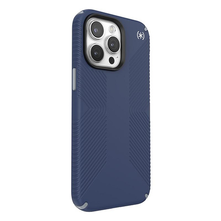 Speck Presidio2 Grip - Coque pour iPhone 15 Pro Max (Bleu côtier / Gris poussière / Blanc)