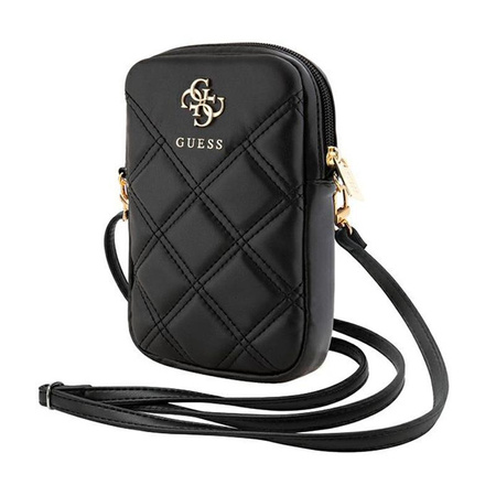 Guess Zip Quilted 4G - Torebka na telefon (czarny)