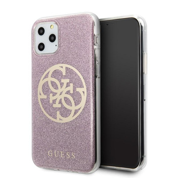 Guess Circle Glitter 4G - Coque iPhone 11 Pro (rose)