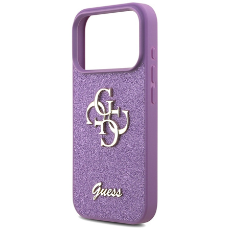 ETUI DO IPHONE 17 PRO GUESS GLITTER ORYGINALNE FIOLETOWE BROKATOWE MODNE