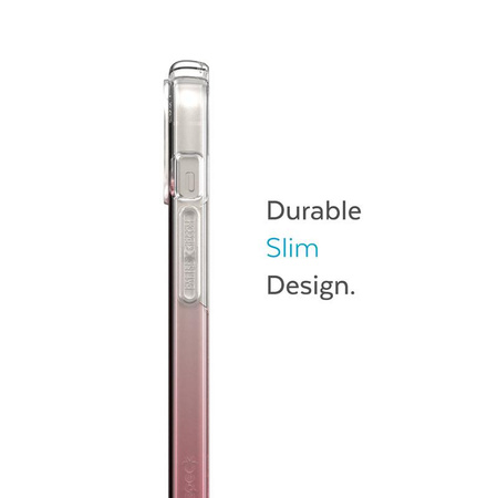 Speck Presidio Perfect-Clear + Ombre - pouzdro pro iPhone 14 / iPhone 13 s povrchovou úpravou MICROBAN (čiré / Vintage Rose Fade)