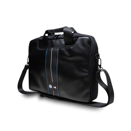 BMW Carbon Blue Stripes - Sacoche pour ordinateur portable 16" (noir)