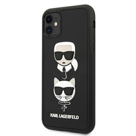 Karl Lagerfeld 3D Rubber Karl & Choupette Heads - iPhone 11 Case (black)