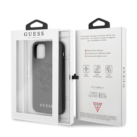 Guess Saffiano 4G Circle Logo - Etui iPhone 11 Pro Max (czarny)