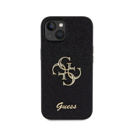 Guess Glitter Script Big 4G - iPhone 15 tok (fekete)