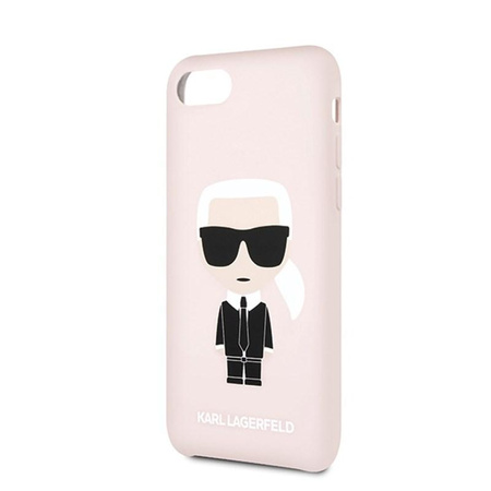Karl Lagerfeld Fullbody Silicone Iconic - Coque iPhone SE 2020 / 8 / 7 (Rose clair)