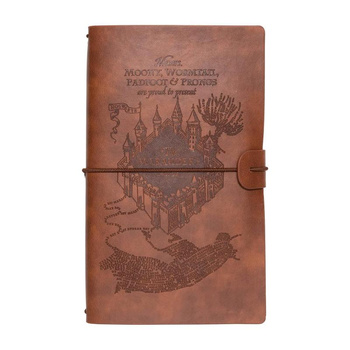 Harry Potter - B6 Reise-Notizbuch aus Leder (Braun)