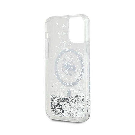 Karl Lagerfeld Liquid Glitter Choupette Head MagSafe - iPhone 12 / iPhone 12 Pro tok (átlátszó)