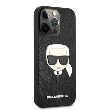 Karl Lagerfeld Saffiano Ikonik Karl`s Head - pouzdro pro iPhone 13 Pro (černé)