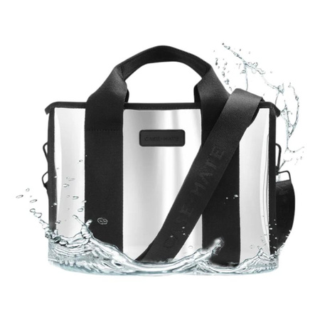 Case-Mate Mini Travel Tote Bag - Waterproof travel shoulder bag (Silver Chrome)