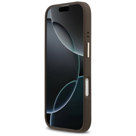 Guess Grained Strass Logo MagSafe - Pouzdro iPhone 17 (hnědý)