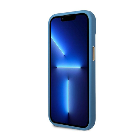 Guess 4G Metal Camera Outline Case – Etui iPhone 14 (niebieski)
