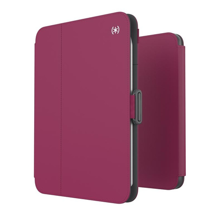 Speck Balance Folio - Étui pour iPad mini 6 (2021) avec revêtement MICROBAN (Very Berry Red Slate Grey)
