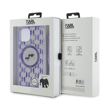 Karl Lagerfeld IML Crossbody Monogram Karl & Choupette Head MagSafe - iPhone 15 / 14 / 13 Case (purple)