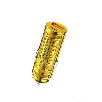 Szybka Ładowarka Samochodowa USB C + USB A WEKOME PD 20W Złota