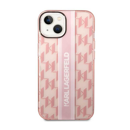 Karl Lagerfeld Mono függőleges csíkozású - iPhone 14 tok (rózsaszín)