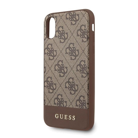 Collection 4G Bottom Stripe de Guess - Coque pour iPhone Xs / X (marron)