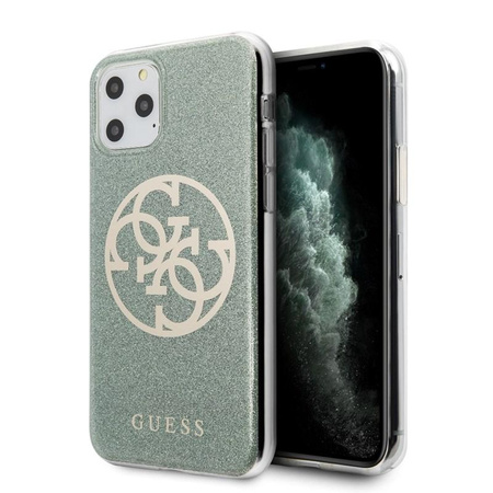 Guess Circle Glitter 4G - pouzdro pro iPhone 11 Pro (khaki)