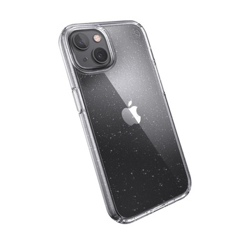 Speck Presidio Perfect-Clear with Glitter - iPhone 13 Case with MICROBAN Coating (Clear/Platinum Glitter)