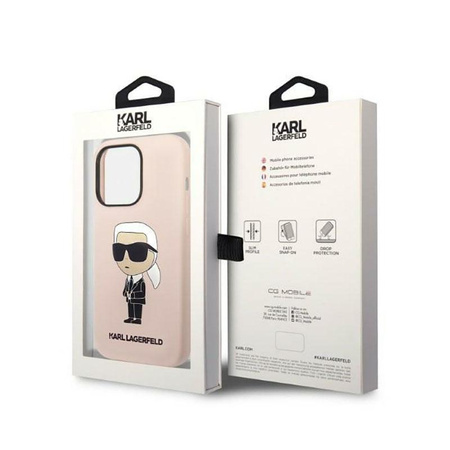Karl Lagerfeld Silicone NFT Ikonik - pouzdro pro iPhone 14 Pro (růžové)