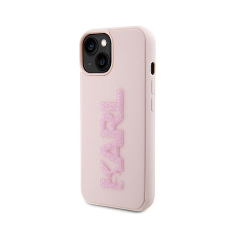 Karl Lagerfeld 3D Rubber Glitter Logo - iPhone 15 Plus Case (pink)