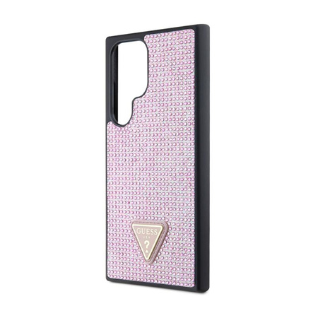 Guess Rhinestone Triangle - pouzdro pro Samsung Galaxy S24 Ultra (růžové)