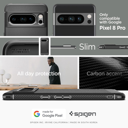 Spigen Rugged Armor - tok a Google Pixel 8 Pro készülékhez (fekete)