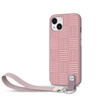 Moshi Altra - Pouzdro s odnímatelnou šňůrkou na iPhone 13 (antibakteriální NanoShield™) (růžové)