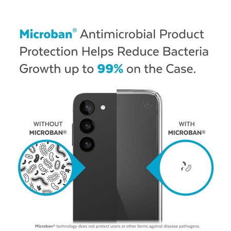 Speck Presidio Perfect-Clear - pouzdro pro Samsung Galaxy S23+ s povrchovou úpravou MICROBAN (Clear)