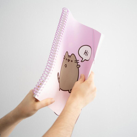 Pusheen - Raccoglitore A4 con elastico + 30 tasche trasparenti