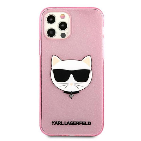 Karl Lagerfeld Choupette Head Glitter - iPhone 12 / iPhone 12 Pro Case (pink)